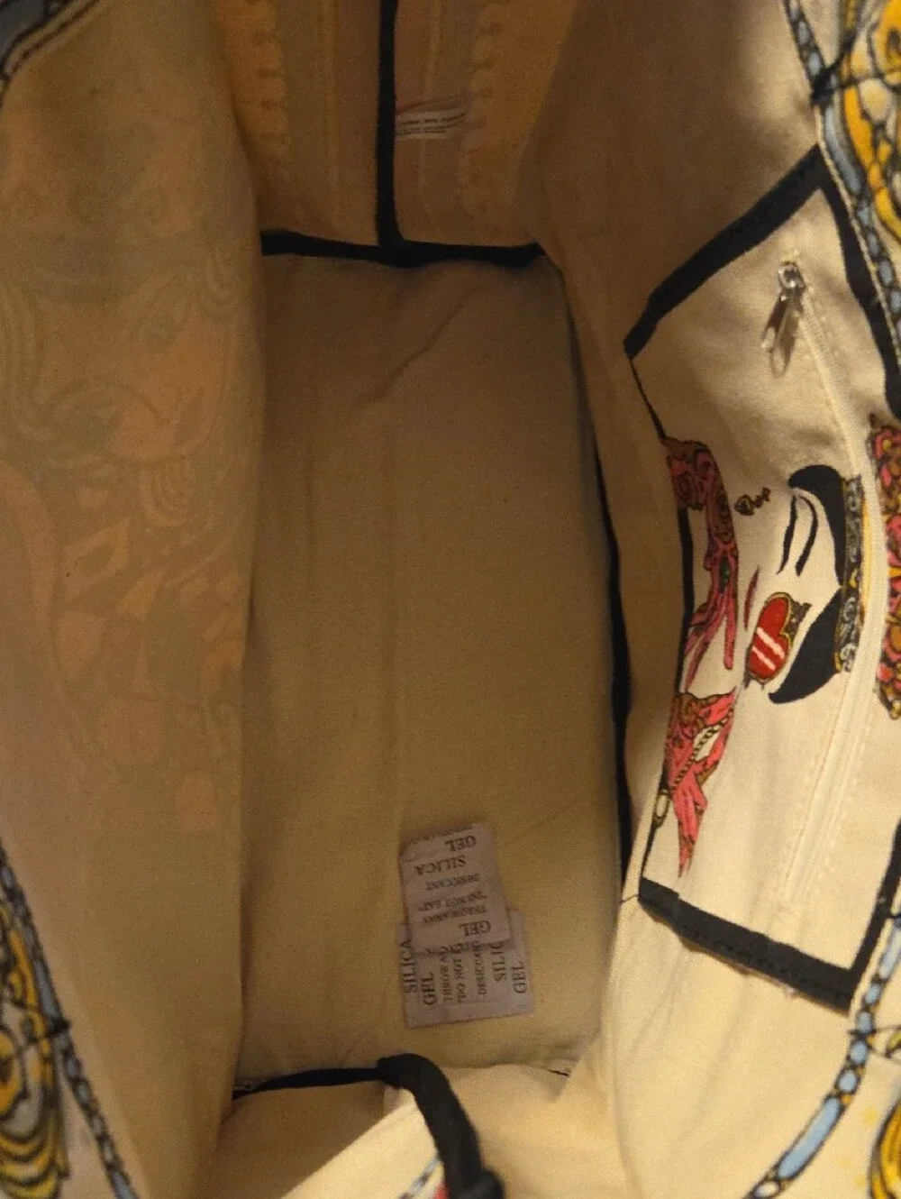 Brighton Canvas Queen Of Love Tote - Beige, Red, Blue & Yellow